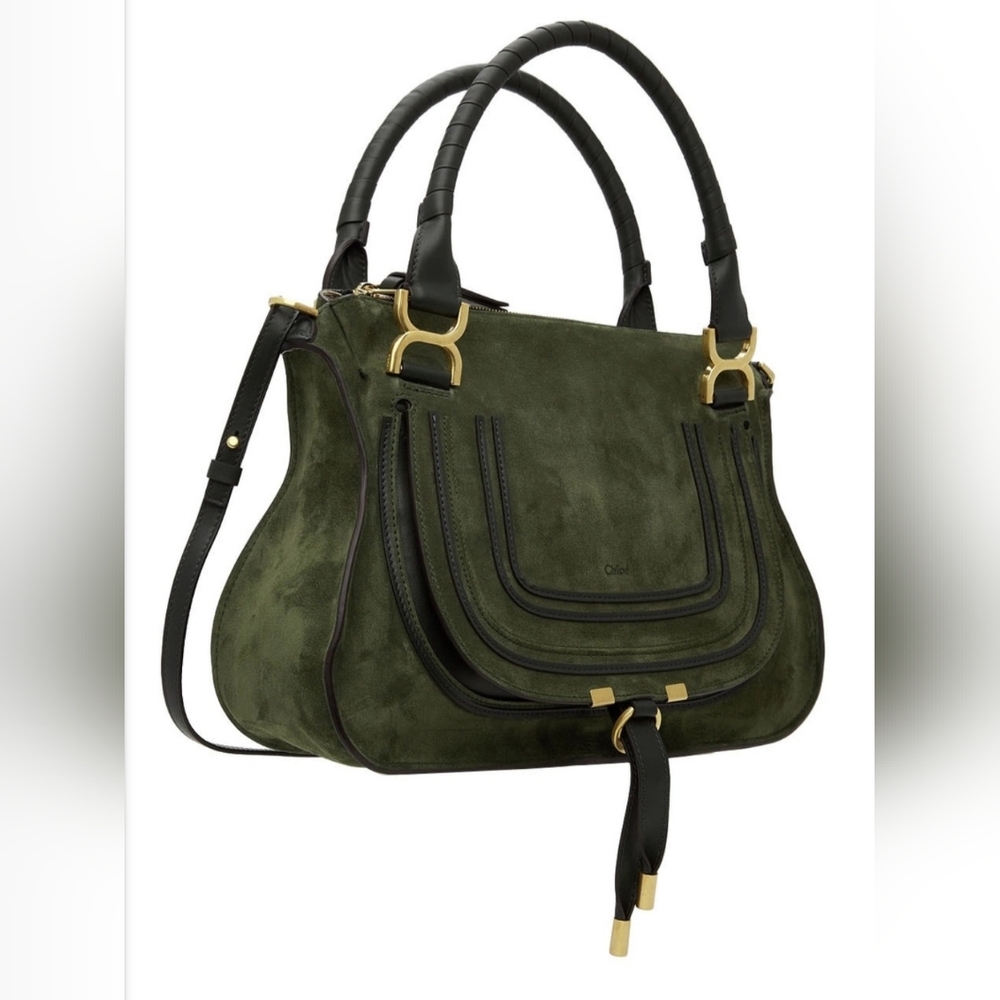 Chloé Olive Green Medium Marcie Bag - Picture 2 of 11